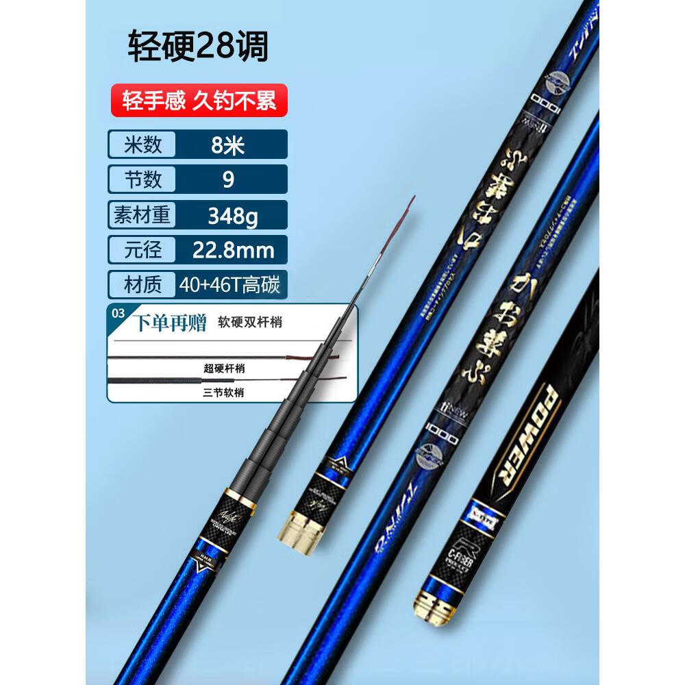 gw光威鱼竿手竿超轻超硬长杆8/10/11/12/13/15米传统钓鱼竿打窝竿 8m