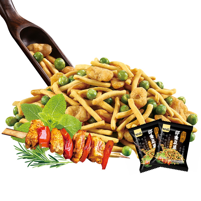 甘源鲜虾味/烤肉味虾条豆果坚果炒货 烤肉味虾条豆果(约22小包) 285g