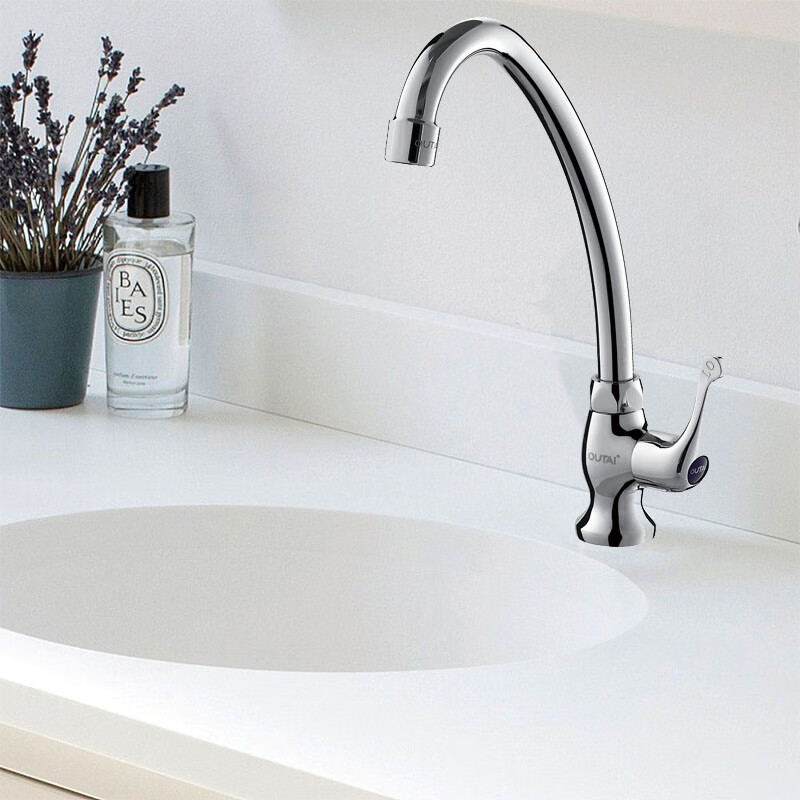 欧泰 铜单柄单控菜盆龙头 旋转单冷水龙头 ot-304008