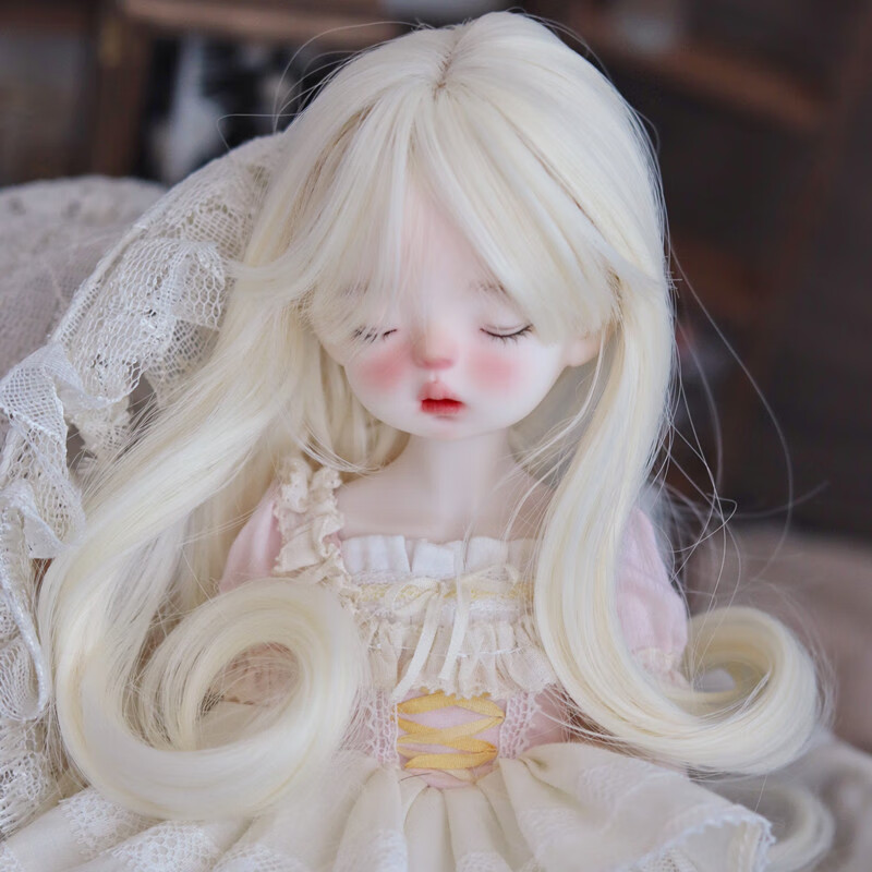 6分娃娃假发60cm叶罗丽假毛长卷发bjd芭比娃娃换装假发高温丝头发 6分