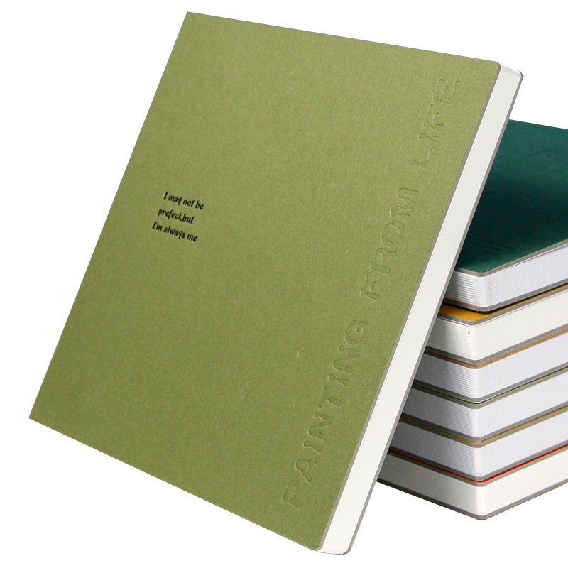 记忆印象 素描 速写本 图画本 马克笔绘画本 白纸 画画本 手绘 彩铅 油画棒 写生 涂鸦本 画本 16k抹茶绿原白