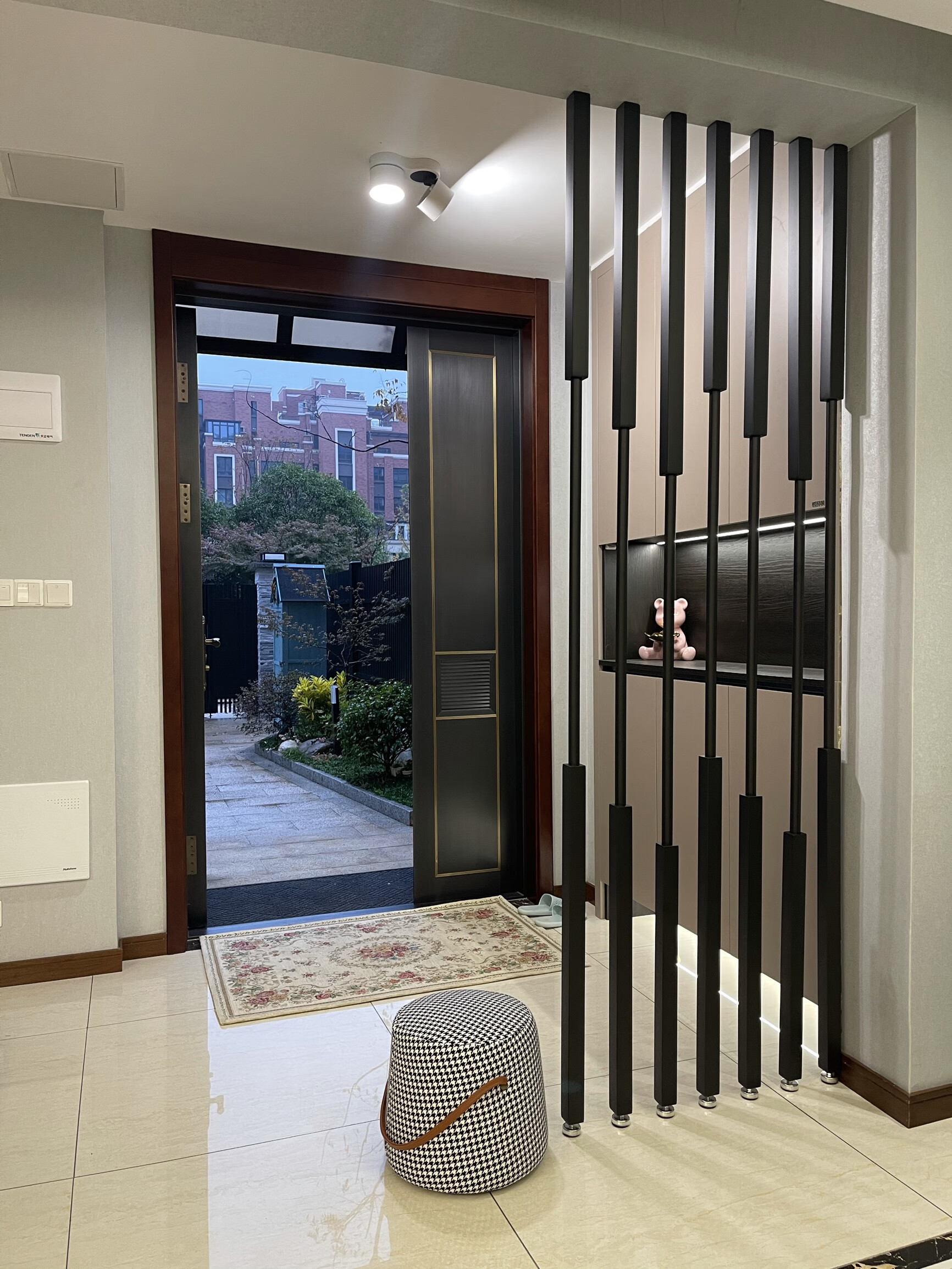 森屏风遮挡可移动简约现代客厅隔断办公酒店入户玄关立柱不锈钢格栅 a