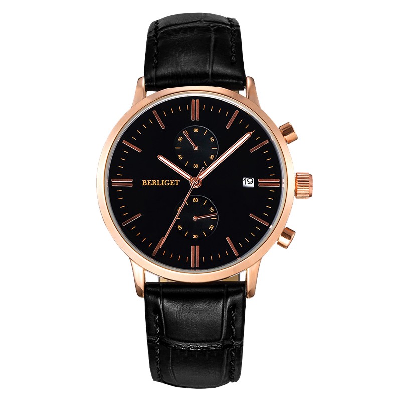 boshidun经典款多功能运动手表男学生商务男士手表钢带石英表防水夜光