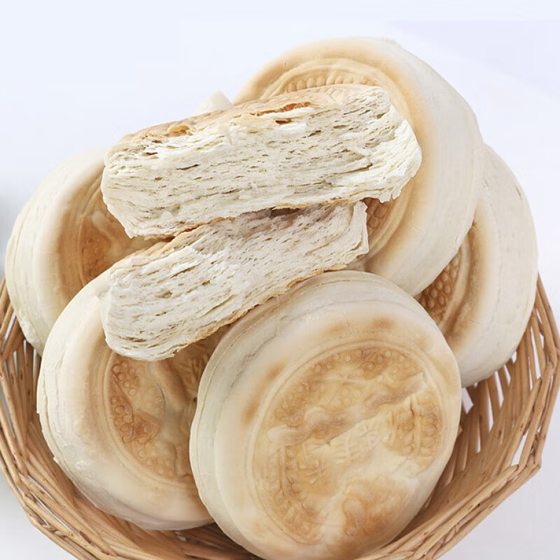 粮溪谷巷山东白面烧饼原味发面大饼杠子头硬面馍馍老面千层夹饼 3个