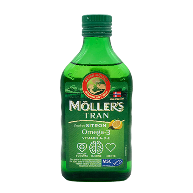 挪威进口dha鳕鱼鱼油250ml 鳕柠檬味