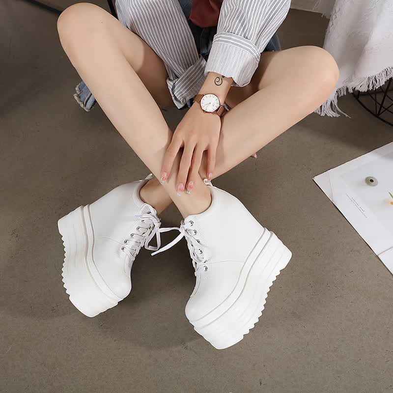 京佑(jinyu)15cm恨天高防水台厚底松糕鞋秋冬新款超高跟女鞋短靴内