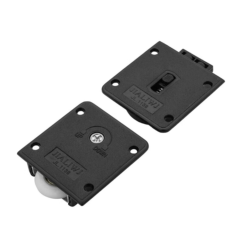 家柏饰老式衣柜滑轮趟门轮子移门推拉轮黑色塑料橱柜吊轮轨道门配件