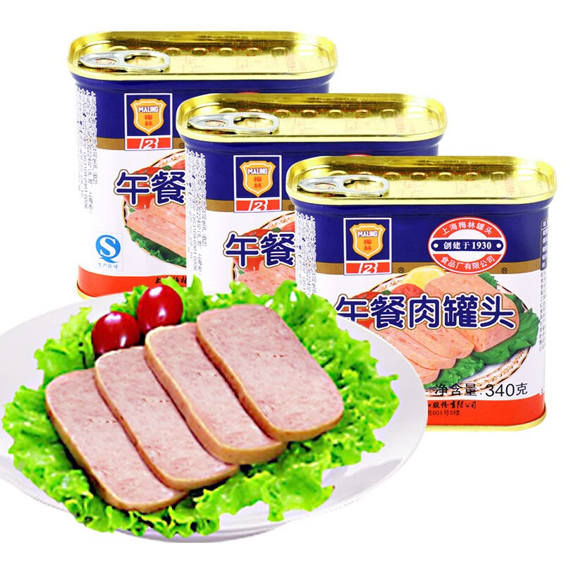 梅林(maling)午餐肉罐头340g上海梅林火腿火锅早餐香锅火锅食材猪肉