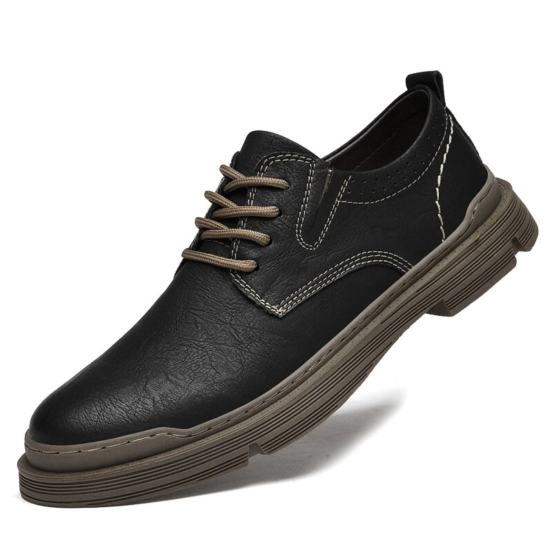 他她奥伦(tataaolun)2023秋季款男鞋透气休闲皮鞋英伦风男士软底复古