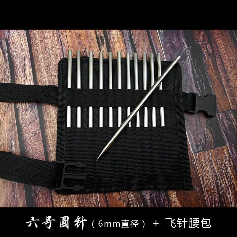 飞刀暗器防身暗器 飞针唐门内六方飞针飞镖针直飞旋飞龙鳞飞针锭 6支六方铅笔+6支六号圆针+飞针包