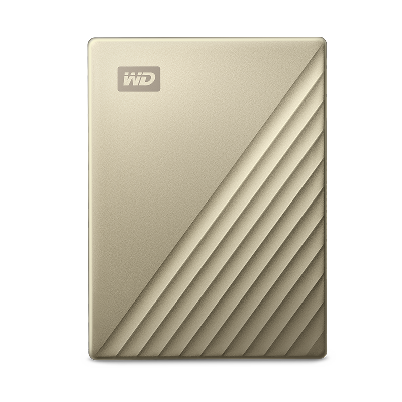 西部数据 My Passport Ultra系列 精英款 2.5英寸 Type-C便携移动机械硬盘 2TB USB3.0 金色