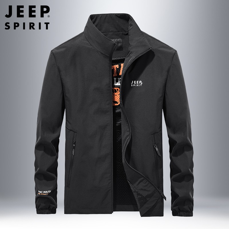 吉普(jeep)夹克男外套上衣男士春秋季新款纯色大码男士服饰青少年学生