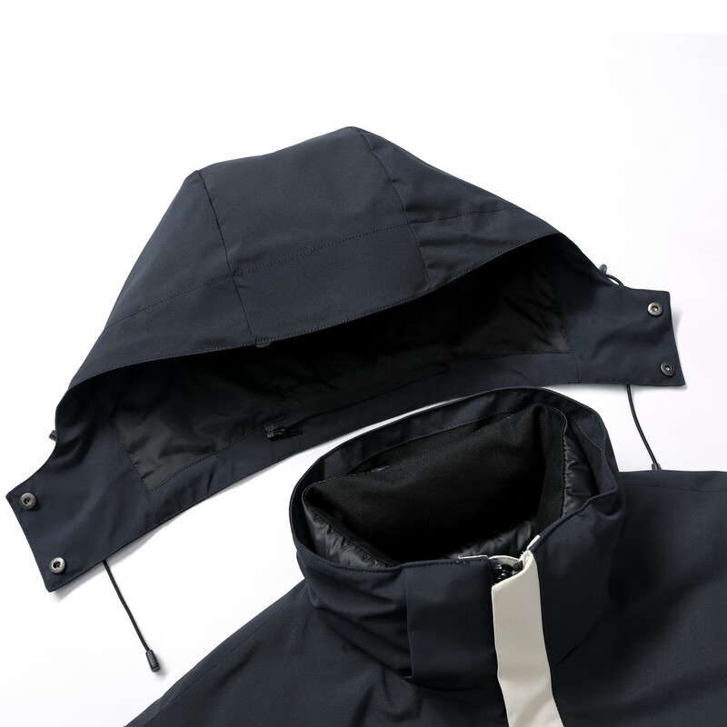 雪中飞【一衣三穿】新款情侣可拆卸帽款短款羽绒服抗寒保暖三防 黑色|8056 L 175/92A
