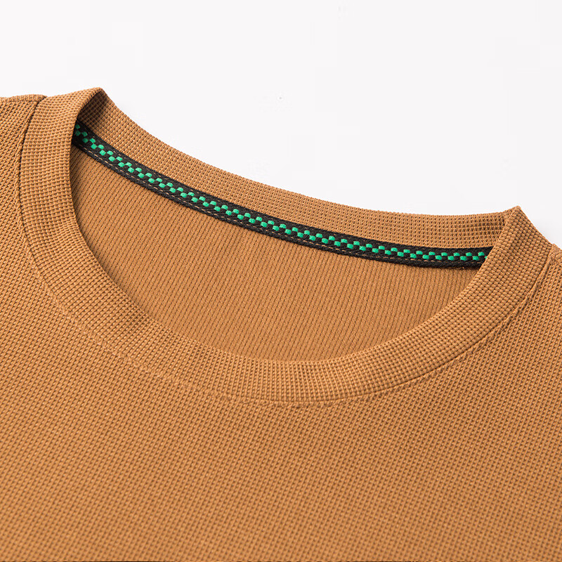 罗蒙(ROMON)华夫格凉感圆领短袖t恤衫男士夏季款中青年休闲冰丝半袖透气上衣 夜兰 XL 175 (适合120-140斤)