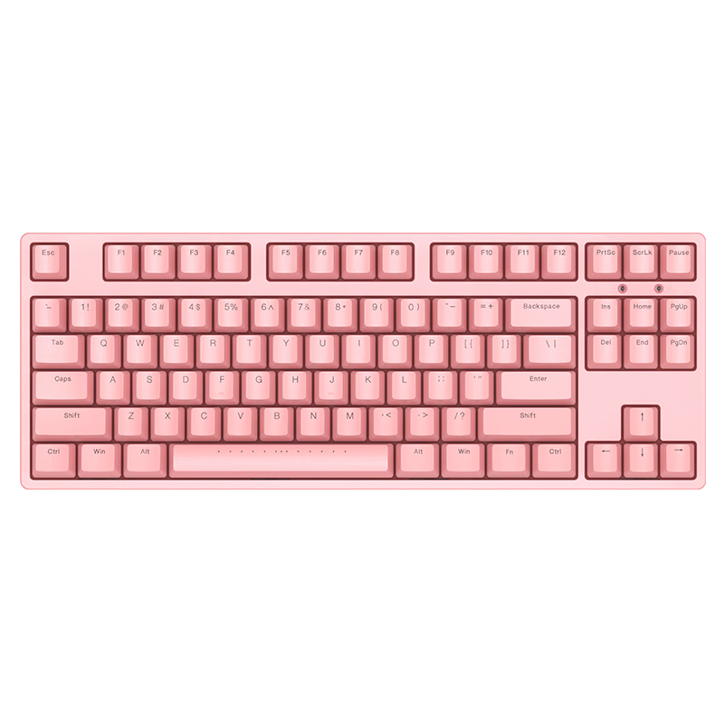 ikbc 机械键盘无线樱桃键盘有线C87C104cherry轴电竞游戏办公笔记本键盘 C200粉色有线87键 茶轴