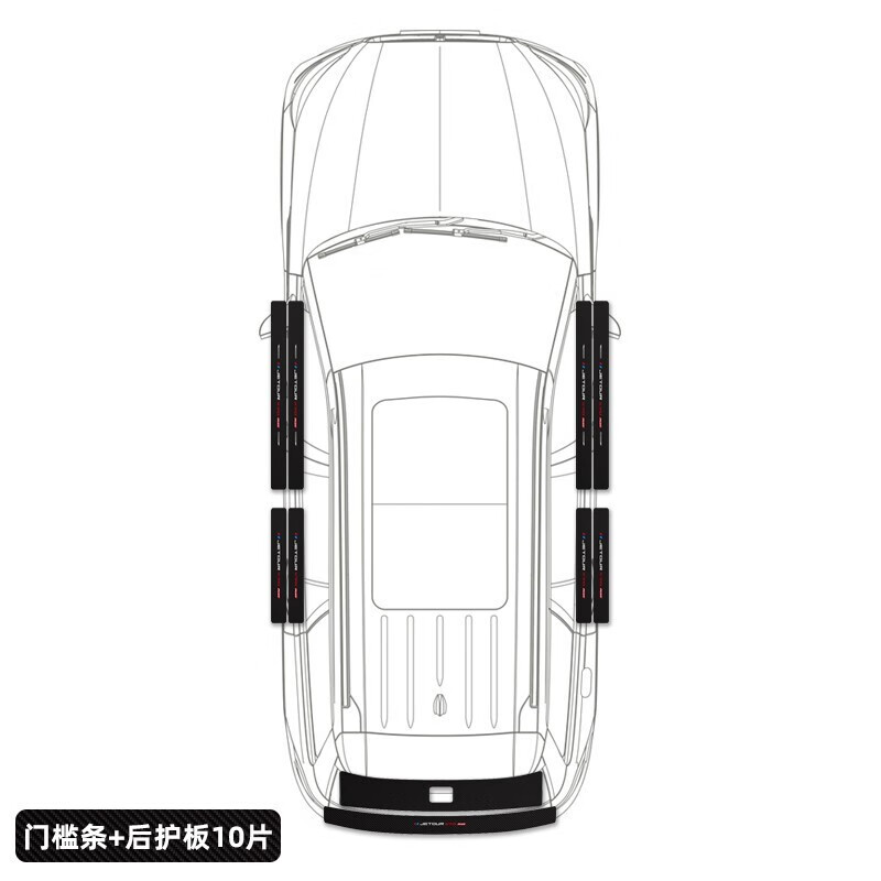 捷安途汽车门槛条 日产轩逸 门边条防撞条改装踏板防划痕防踩贴内饰用品 21-22经典轩逸(门槛条+后备箱)10