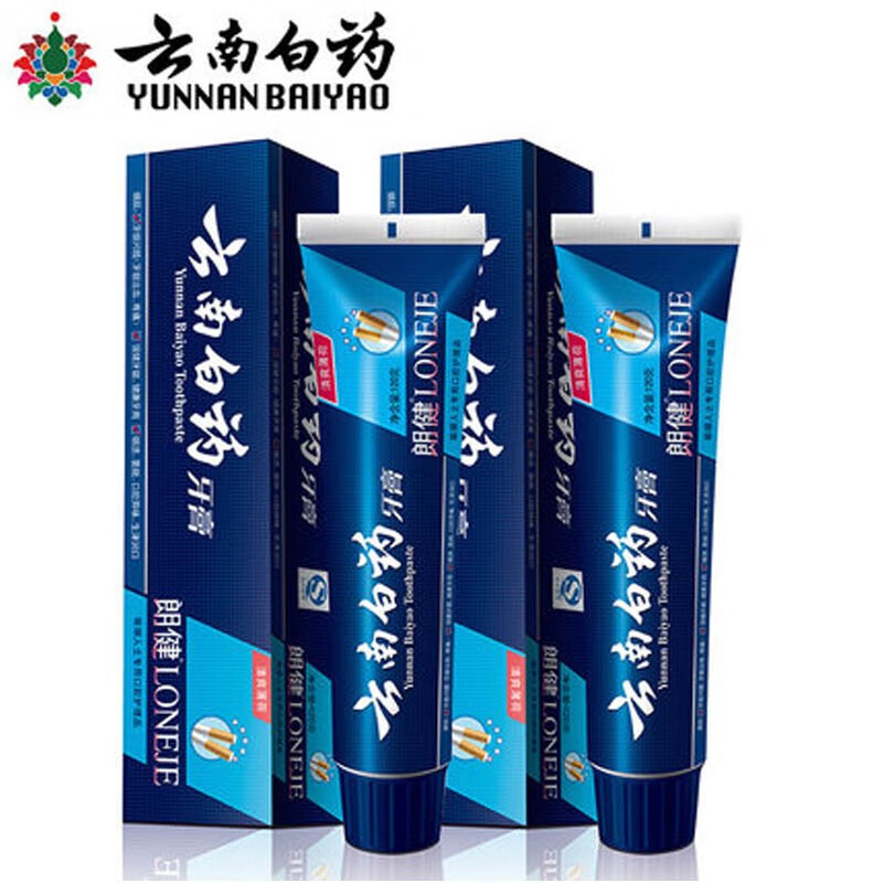 云南白药(yunnanbaiyao) 牙膏 郎健清爽薄荷180g*2支 去除牙渍 吸烟
