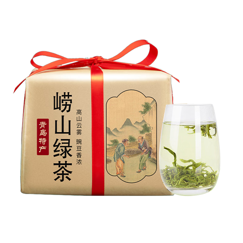 渔村崂茗青岛崂山绿茶浓香型500g袋装正宗高山云雾豌豆香耐泡茶叶品质