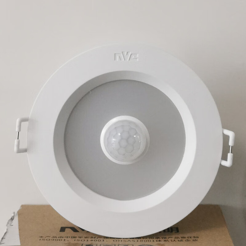 雷士照明感應(yīng)筒燈嵌入天花燈家用人體感應(yīng)燈具車庫過道感應(yīng)NLED9313IR 9313IR 6W開孔8.5CM3000K黃光