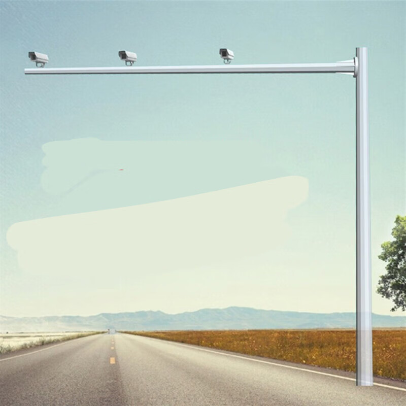 八角监控立杆6米7米热镀锌信号灯杆球机枪机立柱红绿灯杆卡口杆 白色