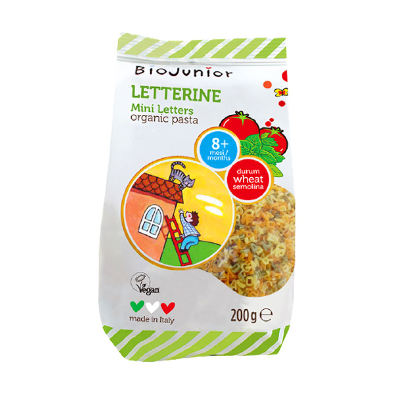 碧欧奇（BioJunior）意大利BioJunior宝宝8+蔬菜小字母面200g