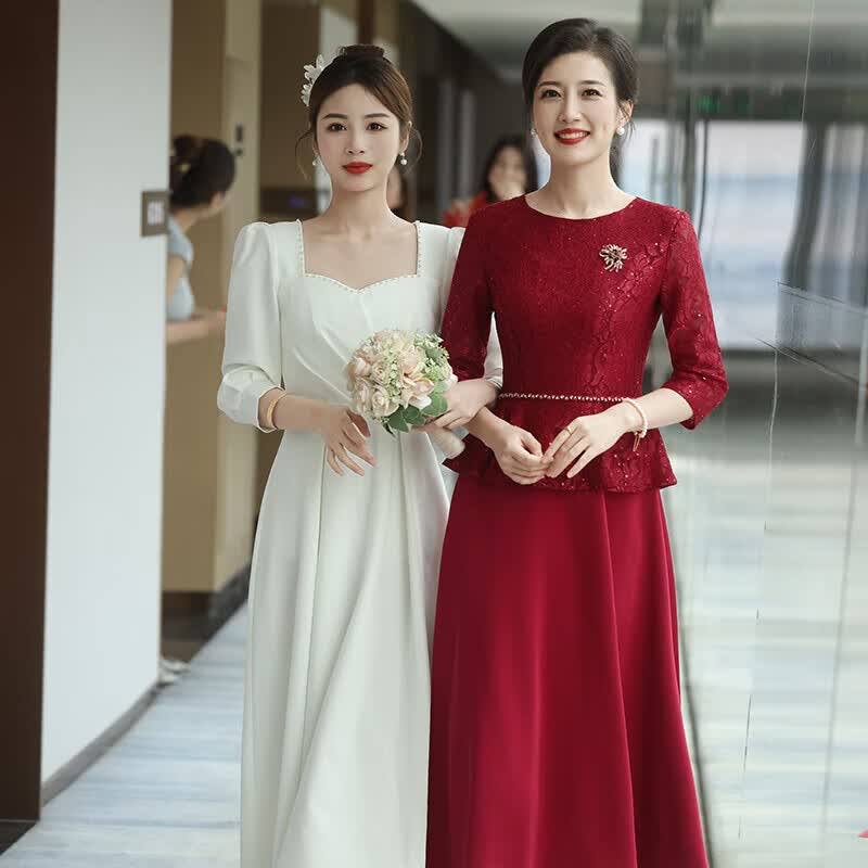 岚婷哲玫喜婆婆两件套 高贵婚宴妈妈装酒红色旗袍假两件套高端大气喜婆婆 酒红色 8837_七分袖 2XL怎么样,好用不?