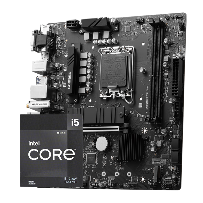 ڲ΢ B760M  Ӣض 12I5 CPUװ B760M BOMBER WIFI DDR4 I5 12490F3804.99Ԫ3(1268.33Ԫ/)