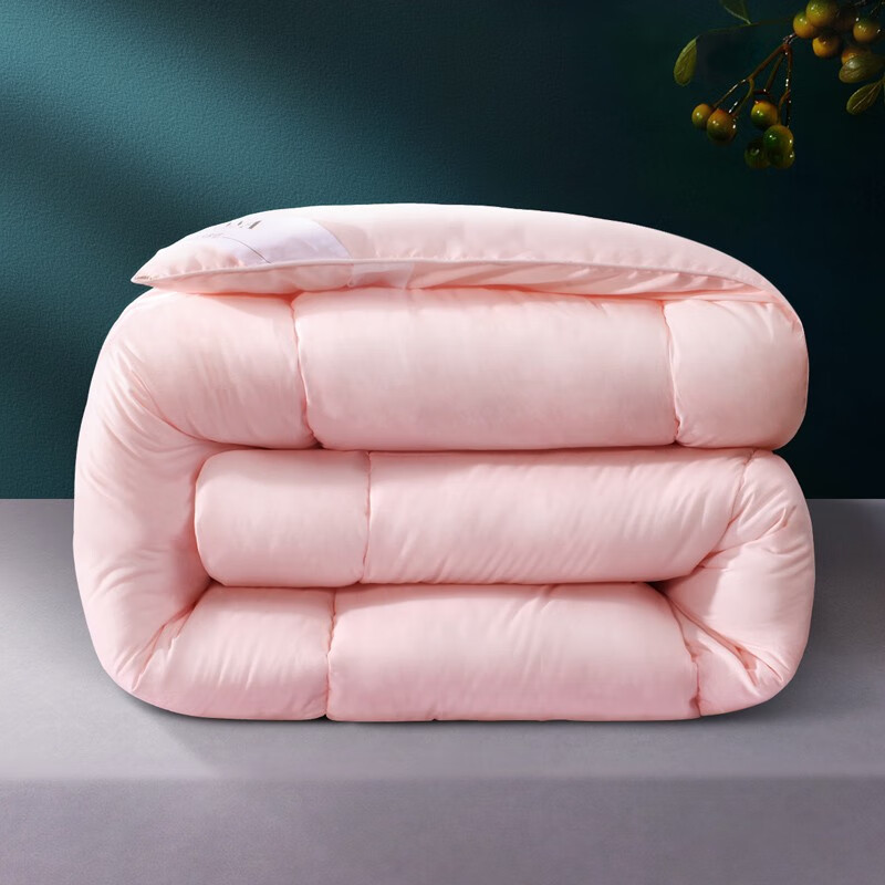 富安娜家纺 夏凉被七孔纤维抑菌夏季空调被 可水洗舒适透气薄被子 四季被【亲肤磨毛款】柔暖粉 230*229cm