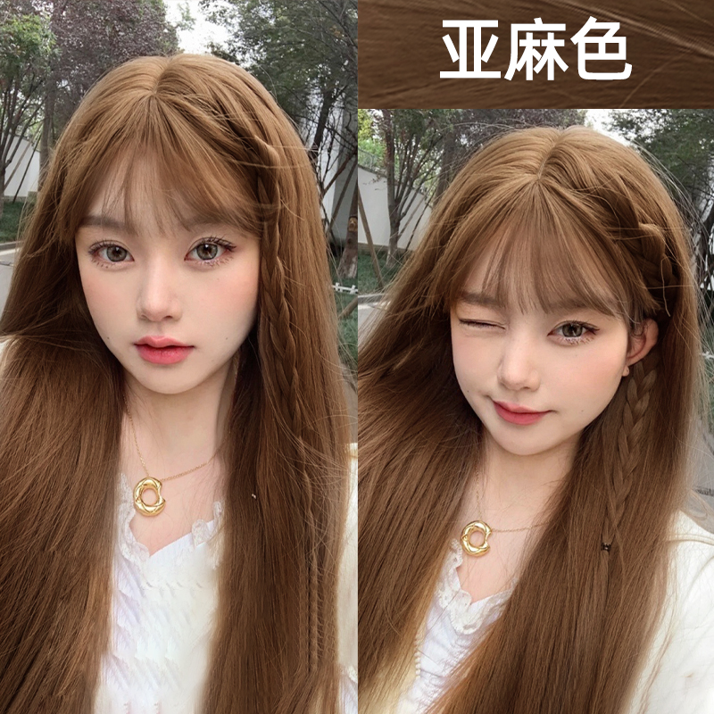 潮发型宝哥亚麻色染发剂自己在家流行色显白亚麻灰棕 亚麻色(棕黄底色