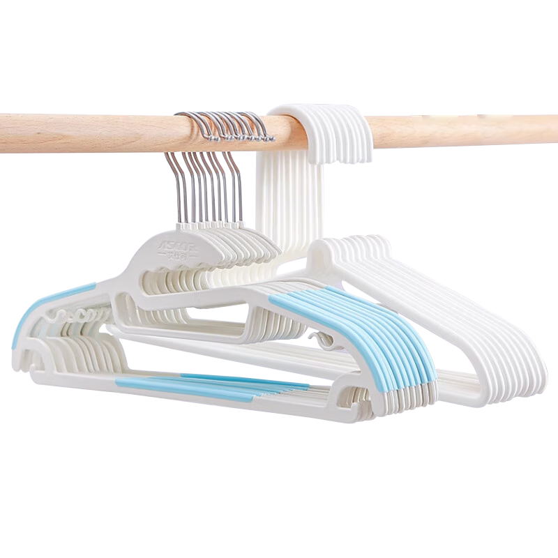 艾仕可衣架家用无痕防滑肩角衣撑防滑撑子衣挂钩收纳晾衣服架无痕衣架 日式衣架灰色 20支