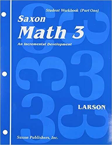 现货 saxon math 3: student workbook set 1st edition