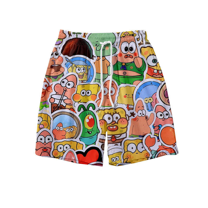 蜡笔小新短裤男潮牌五分裤夏季情侣海边沙滩裤可爱卡通休闲裤睡裤【 
