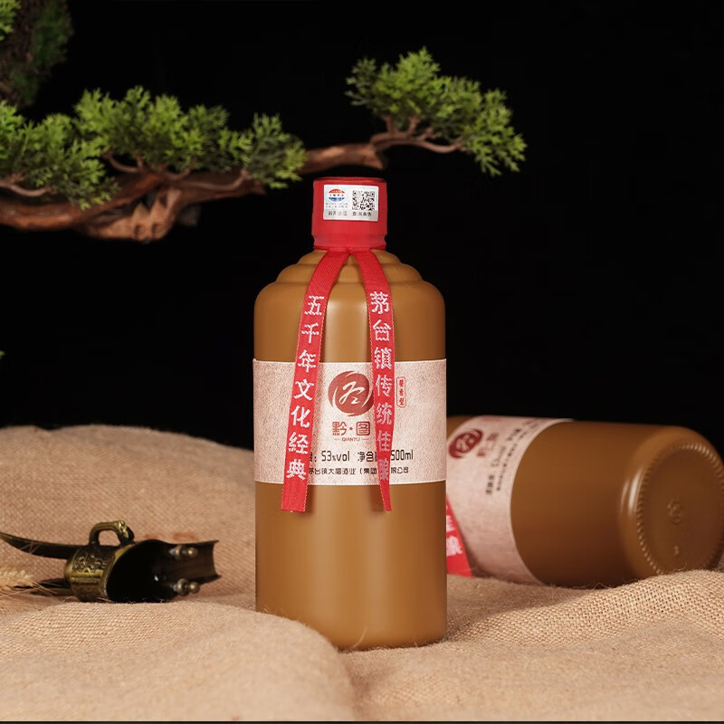 百年大福(bainiandafu)黔图贵州酱香型白酒53度产区精选大曲坤沙500ml