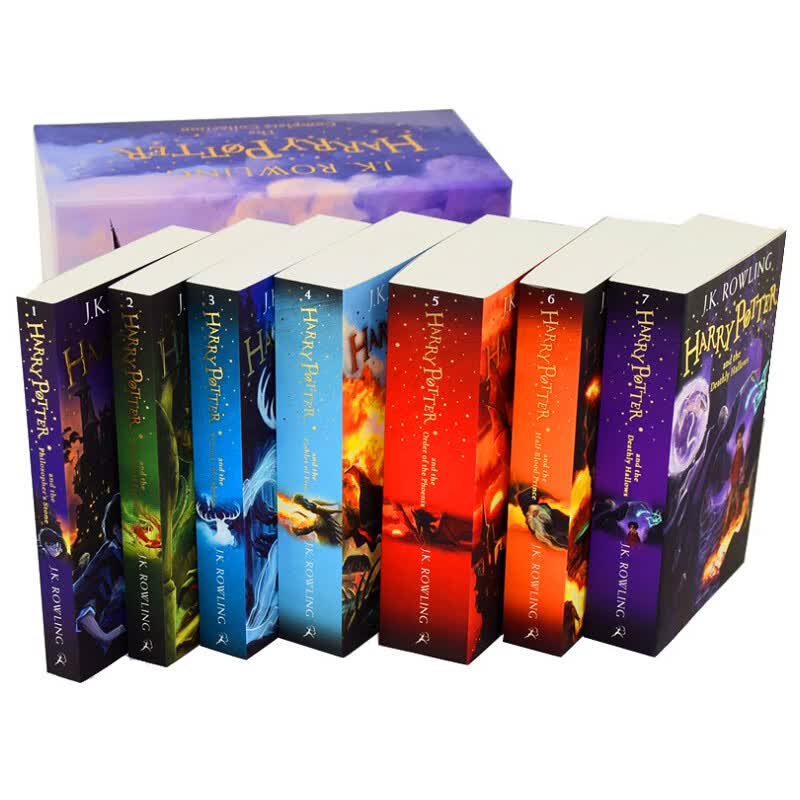 哈利波特英语书全套 harry potter全集1-7册 与魔法石部 密室 JK罗琳 正版外国语英文版经典文学名著电影