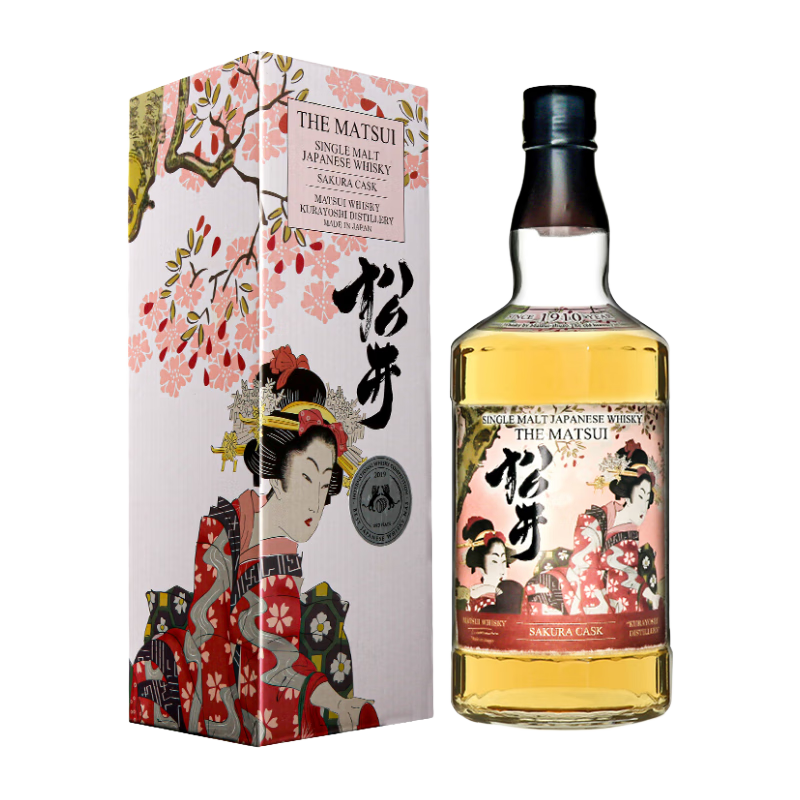 松井（MATSUI GIN）【原瓶進(jìn)口】單一麥芽日本威士忌洋酒中秋送禮 松井櫻花木桶 700ml