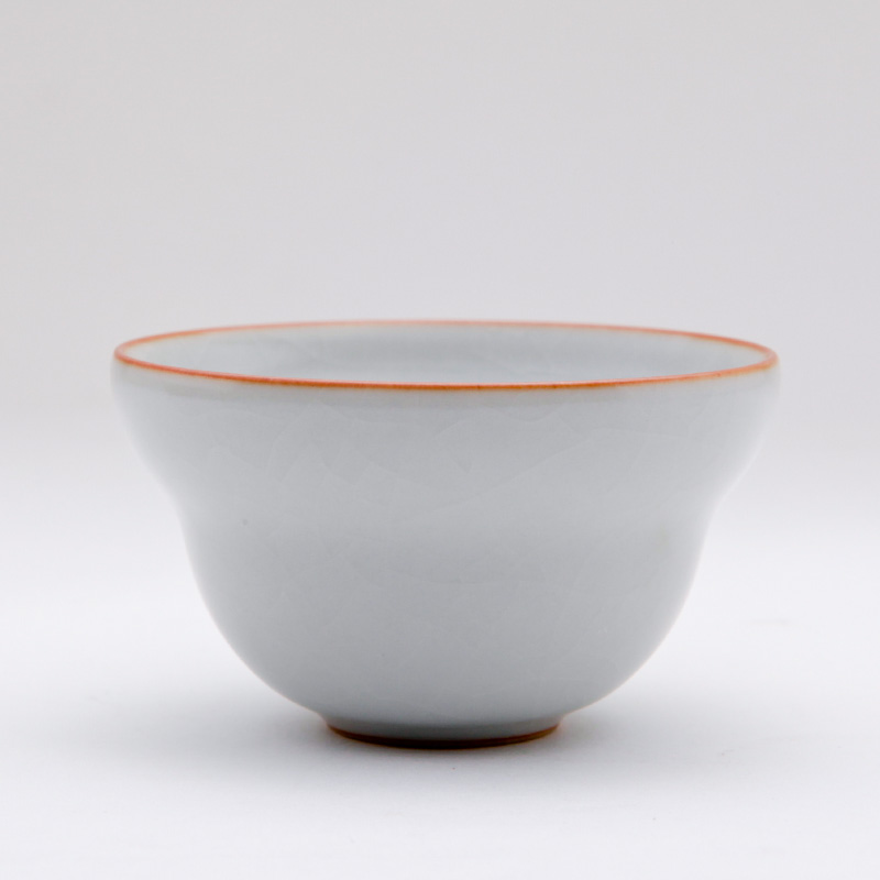 柏采官方台湾柏采汝窑冬青釉开片品杯功夫茶具主人杯品茗杯br158e