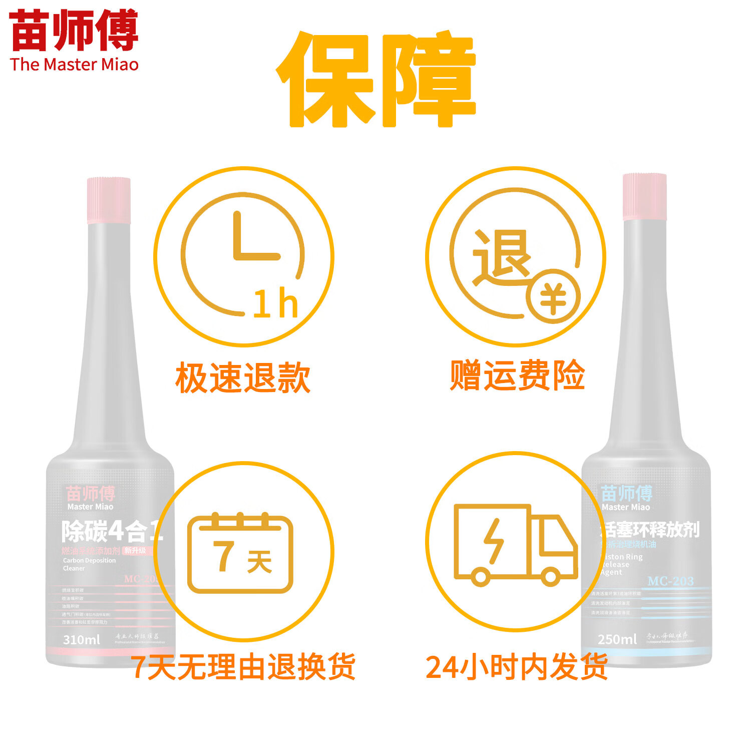 苗师傅汽车高浓度聚醚胺积碳清洗剂苗师傅除碳4合1燃油宝PEA燃油添加剂 【清洗积碳】除碳4合1*2瓶 【清洗积碳】