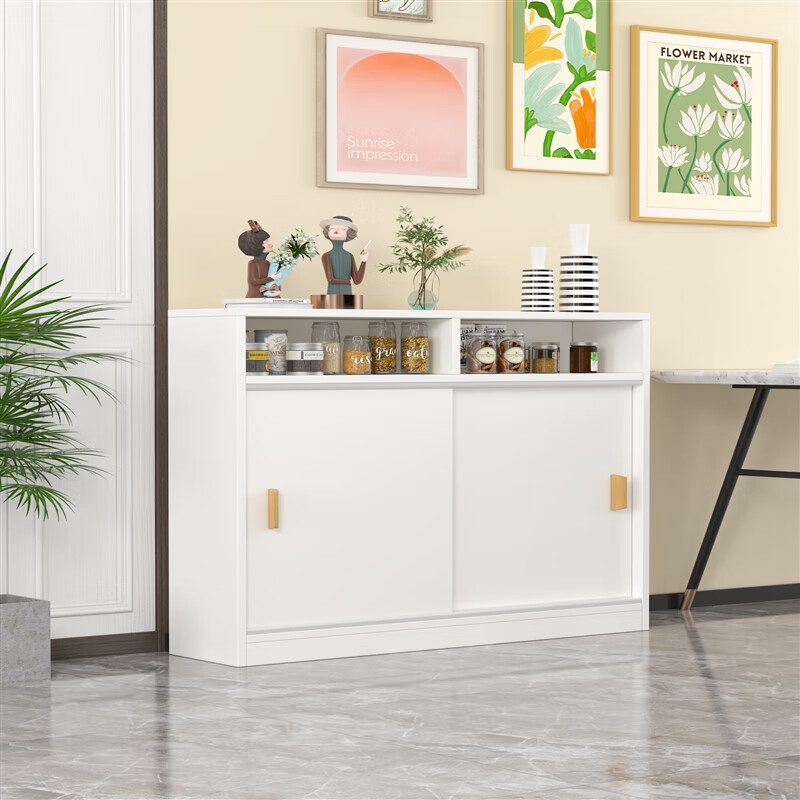 漫卿餐边柜超薄推拉门 定制餐边柜25cm20cm宽小尺寸落地窄柜推拉门餐l