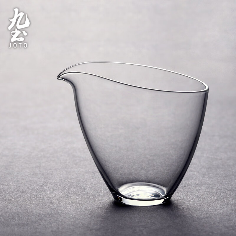 九土日式手工耐热透明杯子玻璃杯公道杯茶道水滴形分茶器匀杯加厚茶海功夫茶具配件 公杯