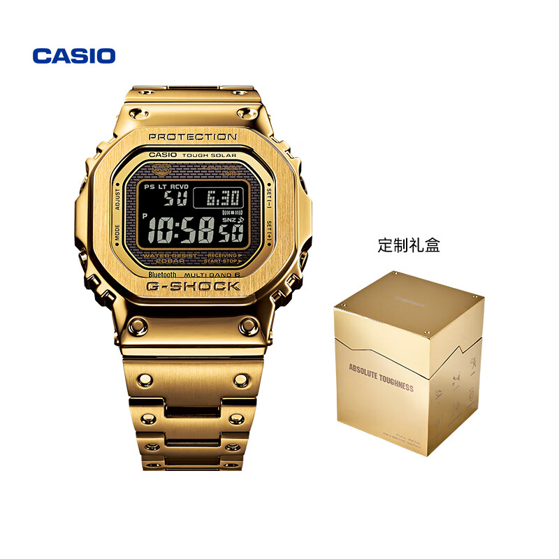 卡西欧(casio)【新年礼物】gmw-b5000全金属小方块耐摔手表g-shock