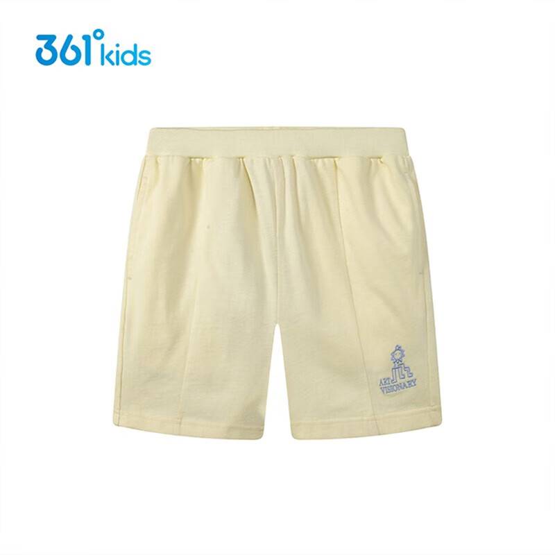 361°童裝兒童針織運(yùn)動(dòng)短褲2023秋季新款女中大童透氣休閑舒適短褲 余暉黃 130