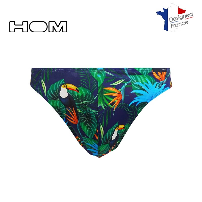 HOM法国男士丁字裤低腰性感三角裤男内裤时尚潮流印花单丁透气短裤衩 三条装 （颜色备注或联系客服） XL