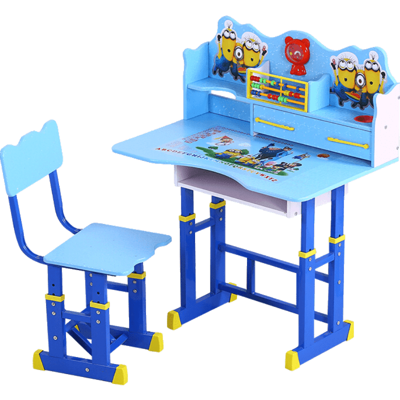 均璞儿童学习桌书桌椅简约家用孩子课桌小学生写字桌椅套装合桌书柜组合男孩女孩子 加大书夹版蓝+器+台灯