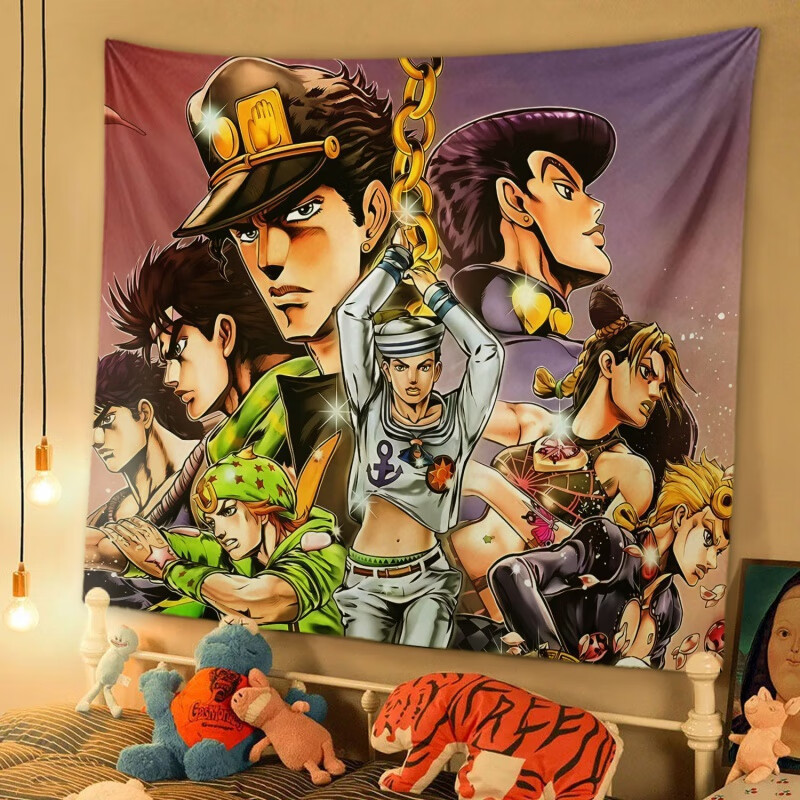 佳依乐jojo的奇妙冒险周边挂布 动漫周边背景布挂布二次卡通动漫周边的 挂布17 中号148x128厘米