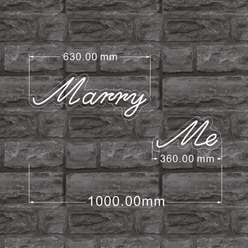 元族求婚燈marryme霓虹燈定制生日快樂(lè)派對(duì)led燈牌場(chǎng)景布置氛圍道具 marryme 100cm款 暖光插電款