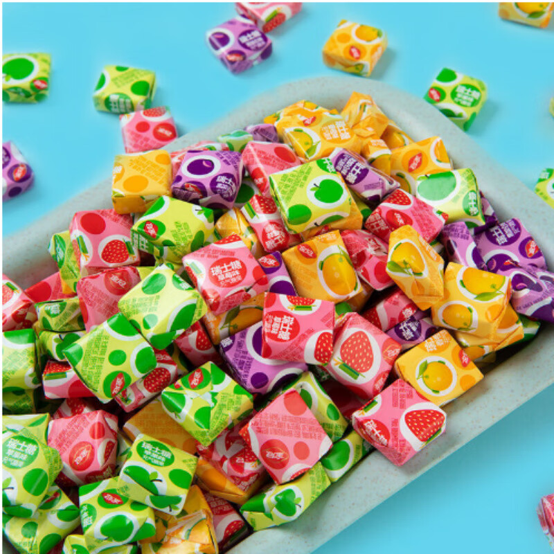 金冠 瑞士糖草莓味苹果味香橙味蔓越莓味2斤一包整件10包 草莓味