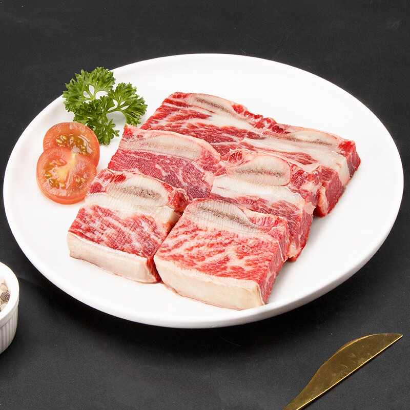 整切黑椒牛仔骨带骨牛小排牛排骨牛肉烧烤牛肋条 雪花牛仔骨250g*3