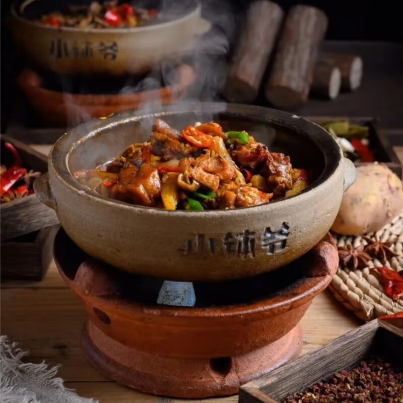 耐吉佳常德土钵子砂锅常德小钵子菜土钵加热矮款酒精炉小火锅砂锅湘菜