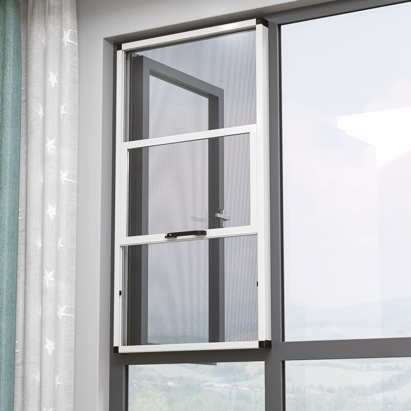 季候风金刚网防盗纱窗铝合金金钢网可拆卸防蚊平开窗安装塑钢窗户钢