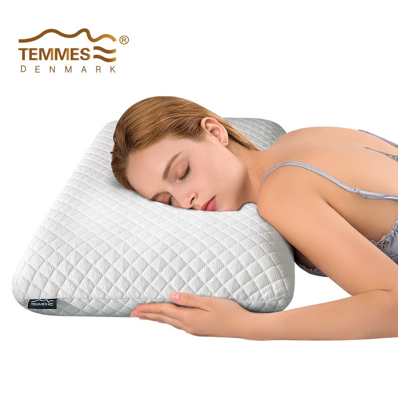 TEMMES 丹麦泰梅斯 记忆棉慢回弹颈椎护颈记忆枕深睡成人枕头枕芯 高分子滑爽冰丝 单只 软弹释压芯材